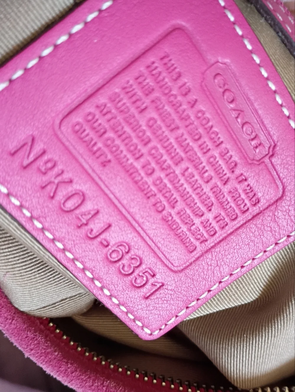 Coach Vintage Women's Y2K 2004 Hot Pink Canvas Suede Shoulder Mini Hobo Handbag - Picture 8 of 8